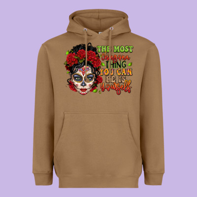 The Most Chingona Thing You Can Be Is Yourself Sug Heavyweight Hoodie Designed By Lillyallendesigns