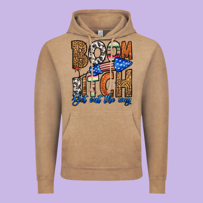 Boom Bitch Get Out The Way Vintage Hoodie Designed By Hra Design Shop