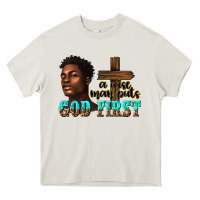 Cream a wise man puts god first Heavy Core Tee - texasbilliewilder