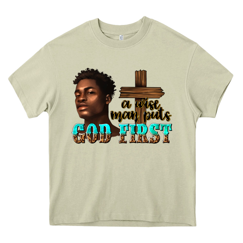 A Wise Man Puts God First Heavy Core Tee by texasbilliewilder | Teevron