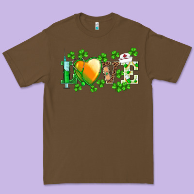 St.patrick's Nurse Love Heart Stethoscope Premium Tee Designed By Barkaloodesign
