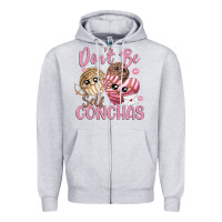 Heather Grey don't be self conchas Zipper Hoodie - MaliasSmallBusiness