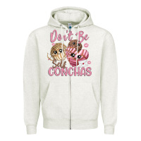 Oatmeal Heather don't be self conchas Zipper Hoodie - MaliasSmallBusiness