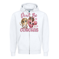 White don't be self conchas Zipper Hoodie - MaliasSmallBusiness