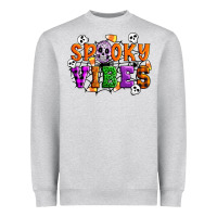 Heather Grey Spooky vibes Heavyweight Sweatshirt - Artiststas