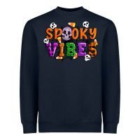 Navy Spooky vibes Heavyweight Sweatshirt - Artiststas