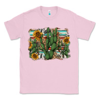 Bubblegum Pink serape sunflowers cactus Classic Tee - AdoDesignShop