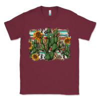 Burgundy serape sunflowers cactus Classic Tee - AdoDesignShop