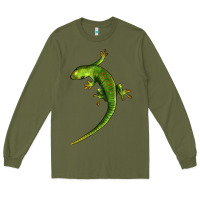 Army Green Green Lizard Illustrations Long Sleeve Tee - LillyAllenDesigns