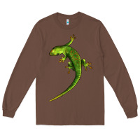 Chestnut Green Lizard Illustrations Long Sleeve Tee - LillyAllenDesigns