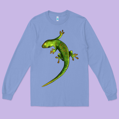 Green Lizard Illustrations Long Sleeve Tee Designed By Lillyallendesigns