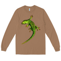 Toasted Coconut Green Lizard Illustrations Long Sleeve Tee - LillyAllenDesigns
