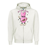 Oatmeal Heather so peepin boujee stanley  belt bag inspired Zipper Hoodie - MaliasSmallBusiness