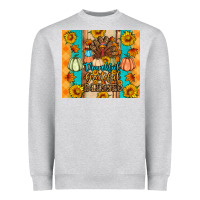Heather Grey Thankful grateful blessed Heavyweight Sweatshirt - Artiststas