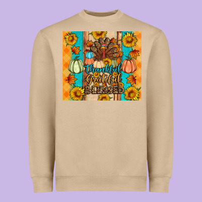 Thankful Grateful Blessed Heavyweight Sweatshirt Designed By Artiststas