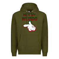 Army Green He's My Weirdo Galaxy Premium Hoodie - Bettercallsaul