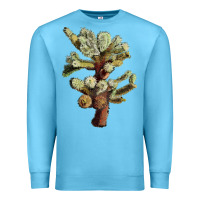 Ocean Blue Cholla Tree Cactus Premium Sweatshirt - LillyAllenDesigns
