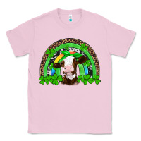 Bubblegum Pink st patricks cow rainbow Classic Tee - Artiststas
