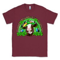 Burgundy st patricks cow rainbow Classic Tee - Artiststas