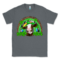 Charcoal Heather st patricks cow rainbow Classic Tee - Artiststas