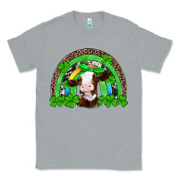 Heather Grey st patricks cow rainbow Classic Tee - Artiststas