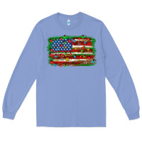 Colony Blue Christmas american flag Long Sleeve Tee - NancyCooperArtShop