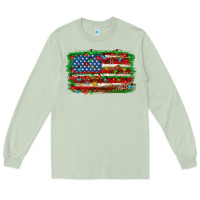 Matcha Christmas american flag Long Sleeve Tee - NancyCooperArtShop