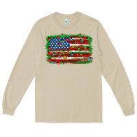 Mushroom Christmas american flag Long Sleeve Tee - NancyCooperArtShop