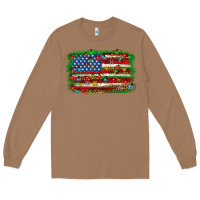Toasted Coconut Christmas american flag Long Sleeve Tee - NancyCooperArtShop