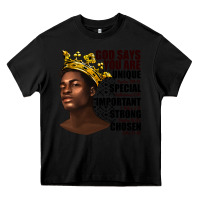 Black afro man god says you are Heavy Core Tee - texasbilliewilder
