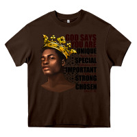 Chocolate Brown afro man god says you are Heavy Core Tee - texasbilliewilder