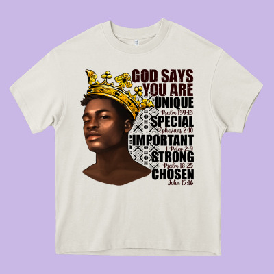 Afro Man God Says You Are Heavy Core Tee Designed By Texasbilliewilder