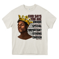 Cream afro man god says you are Heavy Core Tee - texasbilliewilder