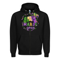 Black mardi gras game Zipper Hoodie - MaliasSmallBusiness