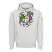 Dove Grey mardi gras game Zipper Hoodie - MaliasSmallBusiness