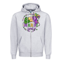 Heather Grey mardi gras game Zipper Hoodie - MaliasSmallBusiness
