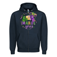 Navy mardi gras game Zipper Hoodie - MaliasSmallBusiness