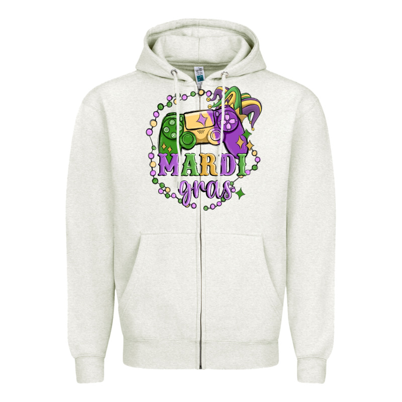 Mardi Gras Game Zipper Hoodie by MaliasSmallBusiness | Teevron