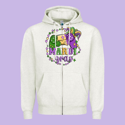 Mardi Gras Game Zipper Hoodie Designed By Maliassmallbusiness