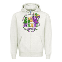 Oatmeal Heather mardi gras game Zipper Hoodie - MaliasSmallBusiness