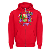 Red mardi gras game Zipper Hoodie - MaliasSmallBusiness