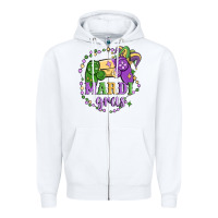 White mardi gras game Zipper Hoodie - MaliasSmallBusiness