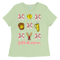Matcha softball coquette bow Ladies Tee - JahusDesignShop
