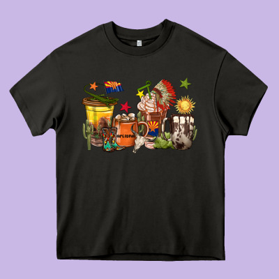 Arizona Coffee Cups Heavy Core Tee Designed By Texasbilliewilder