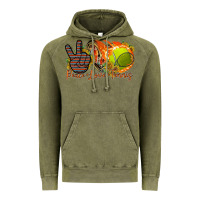 Vintage Olive peace love tennis Vintage Hoodie - RacoonDesign