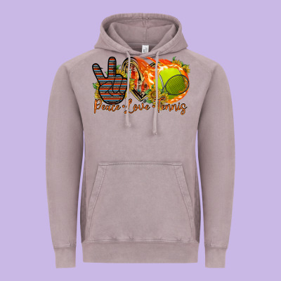 Peace Love Tennis Vintage Hoodie Designed By Racoondesign