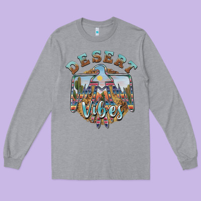 Desert Vibes Thunderbird Long Sleeve Tee Designed By Barkaloodesign