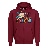 Burgundy western turquoise put em up cowboy Zipper Hoodie - MaliasSmallBusiness