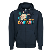 Navy western turquoise put em up cowboy Zipper Hoodie - MaliasSmallBusiness