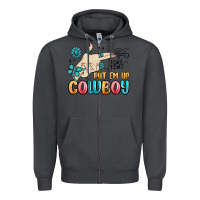 Smoke western turquoise put em up cowboy Zipper Hoodie - MaliasSmallBusiness
